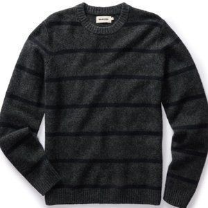 BRAND NEW Taylor Stitch The Lodge Sweater - Charcoal Stripe - Large - MSRP $168